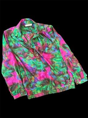 Abstract Vintage 80s Pull Over Long Sleeve Top